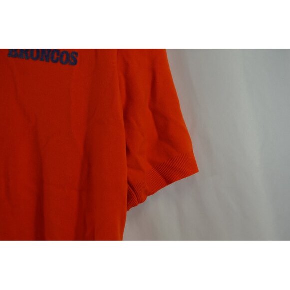 Denver Broncos Mens Collared Polyester Shirt Vtg 1970s Polo NFL Orange - Picture 5 of 7